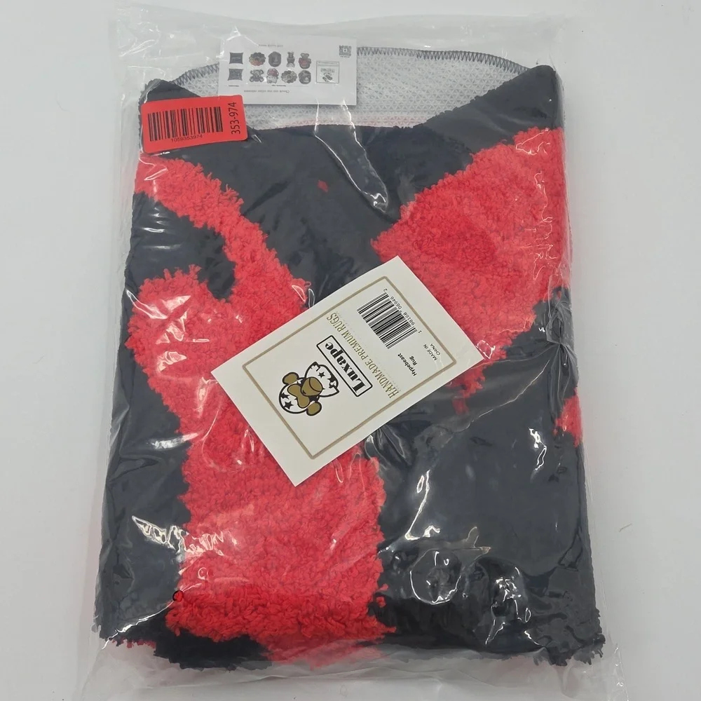 Red and Black Mystic Eye Circular Rug New